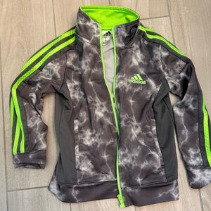 Adidas Gray and Neon Green Track Jacket kids size 5